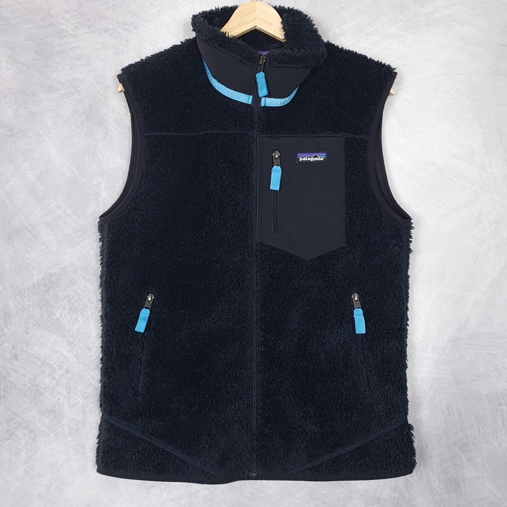 Patagonia Retro-X Vest Mens Small Black Fleece Full Zip Windproof Pile Lined